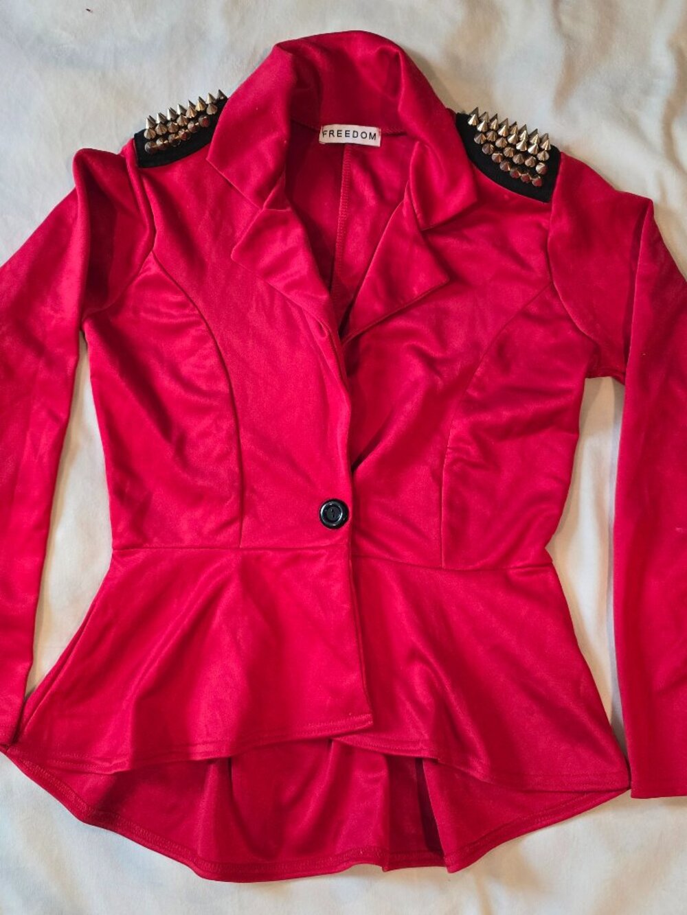 Women's small red tail coat with spikes Small